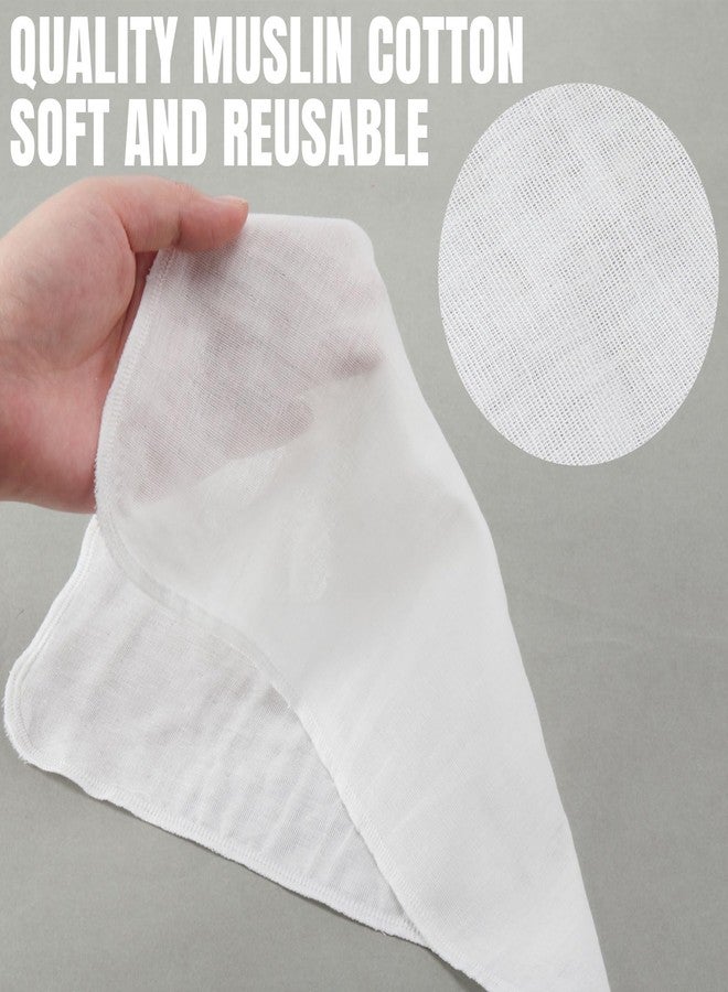 Velmitten 12 Pcs Individually Wrapped Facial Cleansing Muslin Cloths Travel Size Face Cotton Cloths Reusable Makeup Remover Wipes Exfoliating Muslin Washcloths for Skin Care(White) - Image 2